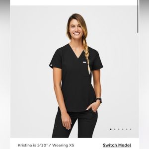 Figs Catarina scrub top XS black